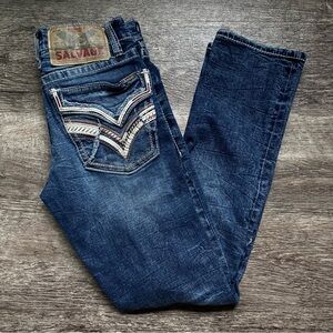 Salvage ripped jeans women’s size 29x30 Havoc straight slim fit